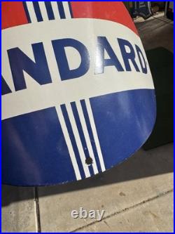 Vintage Design Standard Gasoline Porcelain 15 Curved Sign