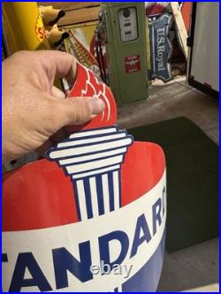 Vintage Design Standard Gasoline Porcelain 15 Curved Sign