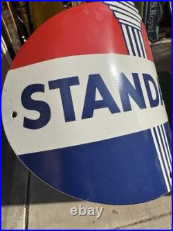 Vintage Design Standard Gasoline Porcelain 15 Curved Sign