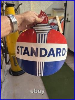 Vintage Design Standard Gasoline Porcelain 15 Curved Sign