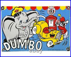 Vintage Diamond D-x Dumbo Porcelain Sign Motor Oil Gas Station Gasoline Service