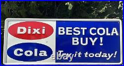 Vintage Dixi Cola Metal Sign Soda Advertising Stout Sign St Louis Red White Blue