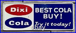 Vintage Dixi Cola Metal Sign Soda Advertising Stout Sign St Louis Red White Blue