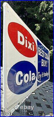 Vintage Dixi Cola Metal Sign Soda Advertising Stout Sign St Louis Red White Blue