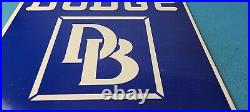 Vintage Dodge Brothers Porcelain Gas Automobile Sales Service Pump Plate Sign