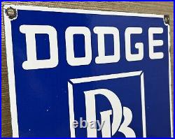 Vintage Dodge Brothers Porcelain Sign Gas Station Pump Plate Motor Oil Gasoline