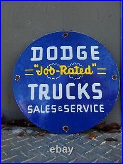 Vintage Dodge Trucks Porcelain Sign Garage Mechanics Gas Station Oil Service