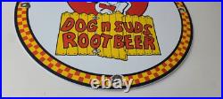 Vintage Dog n Suds Sign Root Beer & Hot Dogs Advertising Porcelain Sign