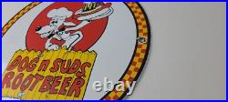 Vintage Dog n Suds Sign Root Beer & Hot Dogs Advertising Porcelain Sign