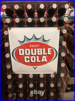 Vintage Double Cola Porcelain Sign Old Soda Beverage Advertising Food Gas Oil