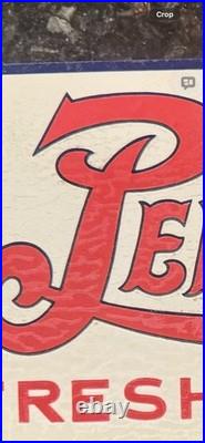 Vintage Double Dot Pepsi Cola Tin Tacker Sign 1930 Drink Pepsi 5¢ Refreshing