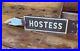 Vintage-Double-Sided-Metal-HOSTESS-sign-with-pointing-hand-Restaurant-Hotel-01-cft