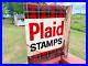 Vintage-Double-Sided-Plaid-Stamps-Sign-Very-Rare-01-hisb