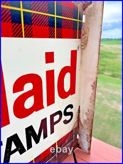 Vintage Double Sided Plaid Stamps Sign (Very Rare)