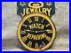 Vintage-Double-Sided-Porcelain-Watch-Repair-Jewery-Sign-Antique-RARE-Heavy-9875-01-snr