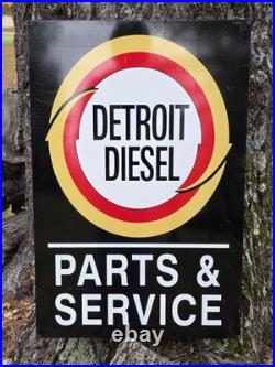 Vintage Double-sided Detroit Diesel Black Porcelain Sign 30 X 20 Vintage Double-sided Detroit Diesel Black Porcelain Sign 30 X 20