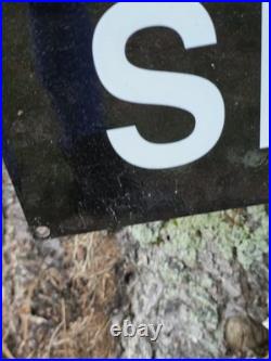 Vintage Double-sided Detroit Diesel Black Porcelain Sign 30 X 20 Vintage Double-sided Detroit Diesel Black Porcelain Sign 30 X 20