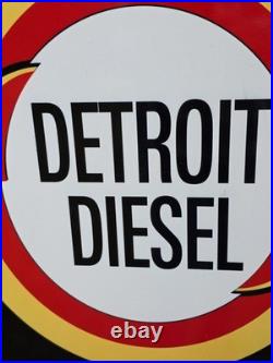 Vintage Double-sided Detroit Diesel Black Porcelain Sign 30 X 20 Vintage Double-sided Detroit Diesel Black Porcelain Sign 30 X 20