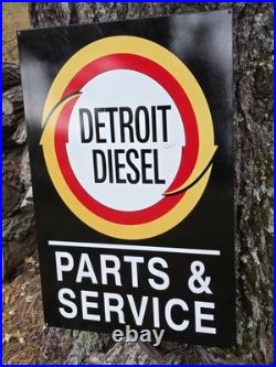 Vintage Double-sided Detroit Diesel Black Porcelain Sign 30 X 20 Vintage Double-sided Detroit Diesel Black Porcelain Sign 30 X 20