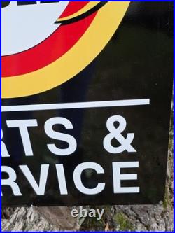 Vintage Double-sided Detroit Diesel Black Porcelain Sign 30 X 20 Vintage Double-sided Detroit Diesel Black Porcelain Sign 30 X 20