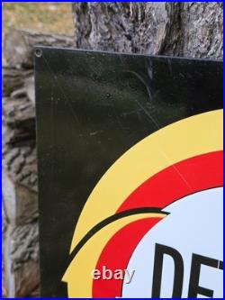 Vintage Double-sided Detroit Diesel Black Porcelain Sign 30 X 20 Vintage Double-sided Detroit Diesel Black Porcelain Sign 30 X 20