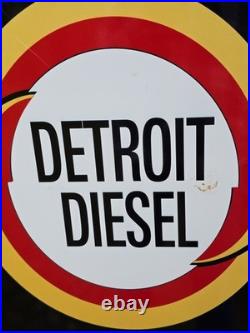 Vintage Double-sided Detroit Diesel Black Porcelain Sign 30 X 20 Vintage Double-sided Detroit Diesel Black Porcelain Sign 30 X 20