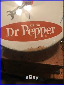 Vintage Dr Pepper Advertising Sign Thermometer Pam Clock Hot Cold