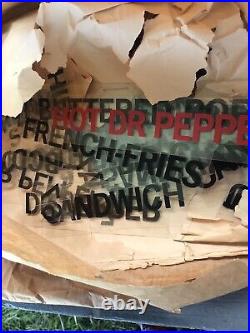 Vintage Dr Pepper Cafe lighted Menu Board Soda Advertising Sign NOS