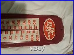 Vintage Dr Pepper Drink Soda Pop Cola Advertising Metal Thermometer Sign Rare