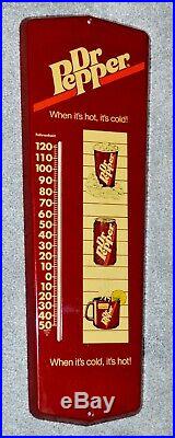 Vintage Dr Pepper Metal Thermometer When It's Hot It's Cold 24 Long Sign Works