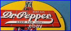 Vintage Dr Pepper Porcelain Drink Gas Soda Beverage Bottles General Store Sign