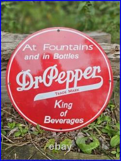 Vintage Dr. Pepper Porcelain Sign Gas, Oil Station Pump Plate Coca Cola Dew Pepsi