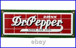 Vintage Dr Pepper Porcelain Sign Gas Station Pump Plate Dew Pepsi Oil Coca Cola