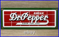 Vintage Dr Pepper Porcelain Sign Gas Station Pump Plate Dew Pepsi Oil Coca Cola