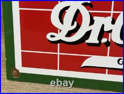 Vintage Dr Pepper Porcelain Sign Gas Station Pump Plate Dew Pepsi Oil Coca Cola