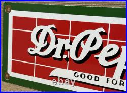 Vintage Dr Pepper Porcelain Sign Gas Station Pump Plate Dew Pepsi Oil Coca Cola