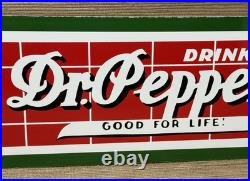 Vintage Dr Pepper Porcelain Sign Gas Station Pump Plate Dew Pepsi Oil Coca Cola