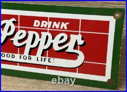 Vintage Dr Pepper Porcelain Sign Gas Station Pump Plate Dew Pepsi Oil Coca Cola
