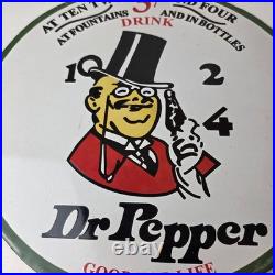 Vintage Dr Pepper Sign Porcelain Soda Cola Beverage Gas Service Station Sign