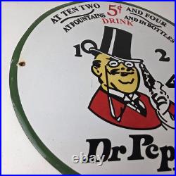 Vintage Dr Pepper Sign Porcelain Soda Cola Beverage Gas Service Station Sign