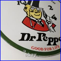 Vintage Dr Pepper Sign Porcelain Soda Cola Beverage Gas Service Station Sign