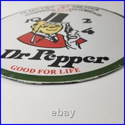 Vintage Dr Pepper Sign Porcelain Soda Cola Beverage Gas Service Station Sign