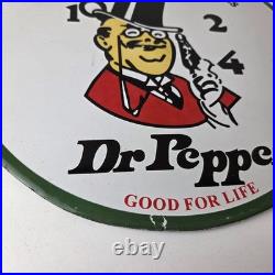 Vintage Dr Pepper Sign Porcelain Soda Cola Beverage Gas Service Station Sign