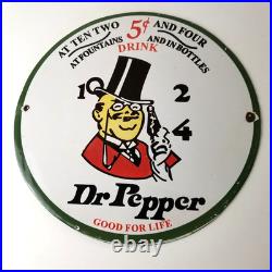 Vintage Dr Pepper Sign Porcelain Soda Cola Beverage Gas Service Station Sign