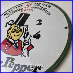 Vintage Dr Pepper Sign Porcelain Soda Cola Beverage Gas Service Station Sign