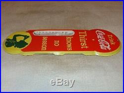 Vintage Drink Coca Cola Soda Pop 18 Porcelain Metal Gas Oil Thermometer Sign