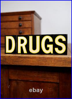 Vintage Drug Store Apothecary Sign medical Oddity cabinet door pharmacy letters