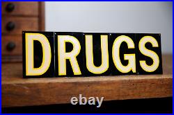 Vintage Drug Store Apothecary Sign medical Oddity cabinet door pharmacy letters