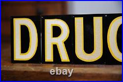 Vintage Drug Store Apothecary Sign medical Oddity cabinet door pharmacy letters