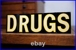 Vintage Drug Store Apothecary Sign medical Oddity cabinet door pharmacy letters